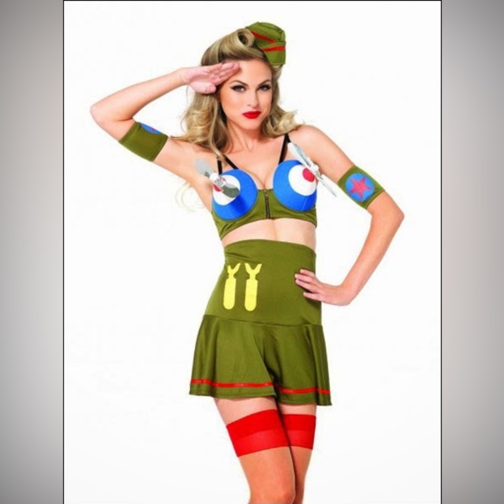 Aviation Bomber Girl Costume Size Medium